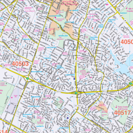 Lexington & Fayette County, KY Wall Map by Kappa - Image 2