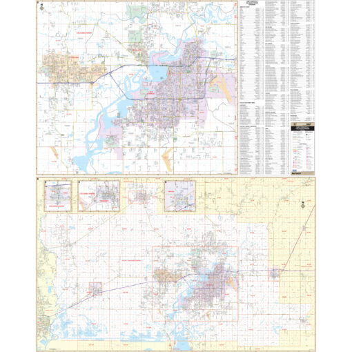 Lake Charles & Calcasieu Parish, LA Wall Map by Kappa