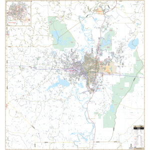 Monroe & Ouachita Parish, Louisiana Wall Map by Kappa