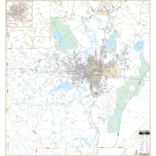 Monroe & Ouachita Parish, Louisiana Wall Map by Kappa