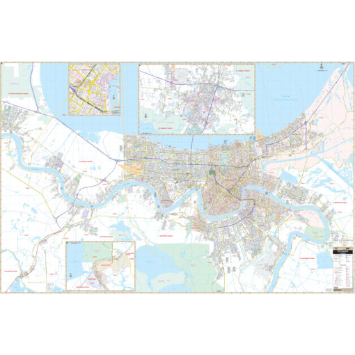 New Orleans LA Wall Map by Kappa