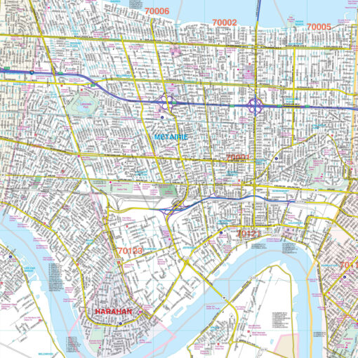 New Orleans LA Wall Map by Kappa - Image 2