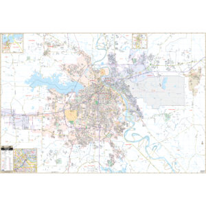 Shreveport & Bossier City, LA Wall Map by Kappa