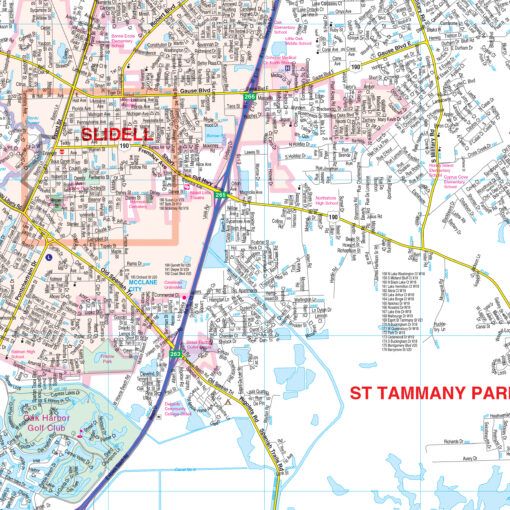 St Tammany Parish, LA Wall Map by Kappa - Image 2
