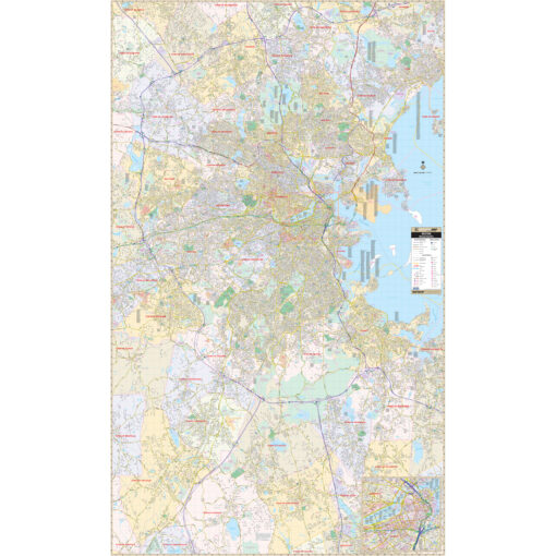 Boston, MA Wall Map by Kappa