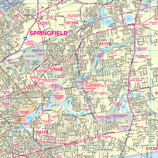 Springfield, MA Wall Map by Kappa - Image 2