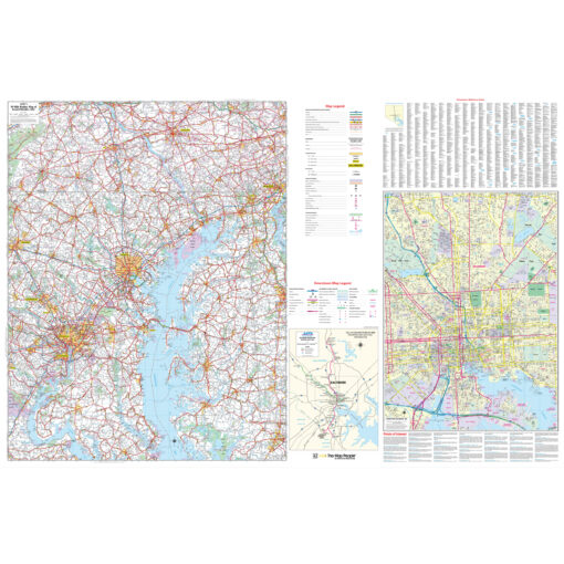 Baltimore, Maryland 50-mile Radius Vicinity Wall Map by Kappa