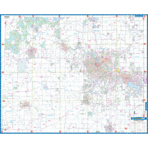 Ann Arbor & Washtenaw, MI Wall Map by Kappa