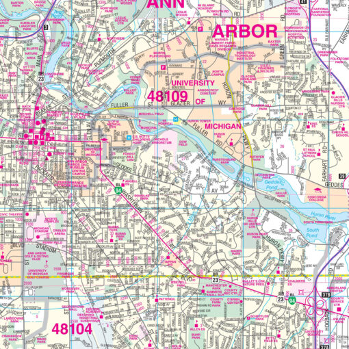 Ann Arbor & Washtenaw, MI Wall Map by Kappa - Image 2