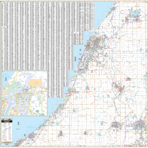 Benton Harbor & Berrien County, MI Wall Map by Kappa