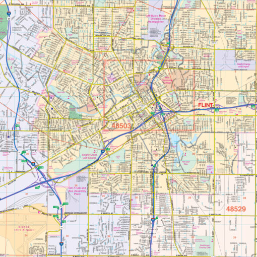 Flint, MI Wall Map by Kappa - Image 2