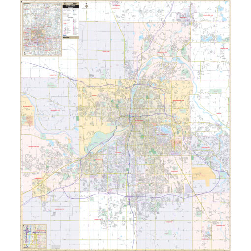 Grand Rapids, MI Wall Map by Kappa