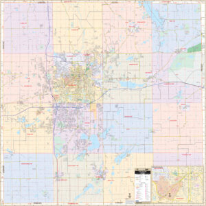 Kalamazoo County, MI Wall Map by Kappa