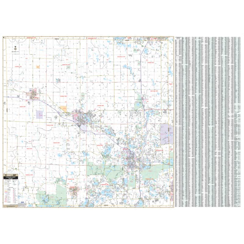 Livingston County, MI Wall Map by Kappa The Map Shop