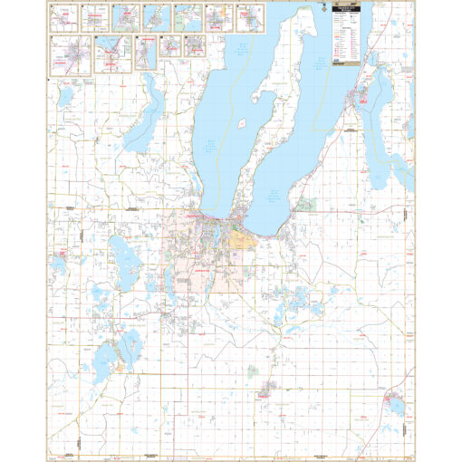 Traverse City & Grand Traverse County, MI Wall Map by Kappa