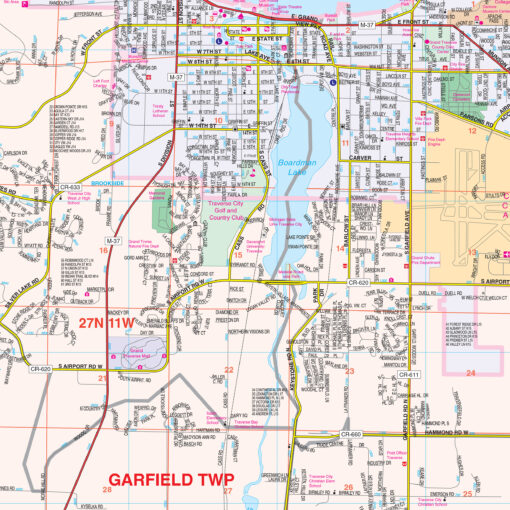 Traverse City & Grand Traverse County, MI Wall Map by Kappa - Image 2