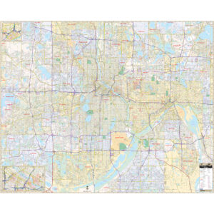 Minneapolis & St Paul, MN Wall Map by Kappa