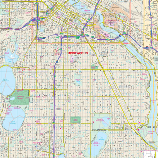 Minneapolis & St Paul, MN Wall Map by Kappa - Image 2
