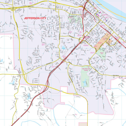 Jefferson City & Fulton County, MO Wall Map by Kappa - Image 2
