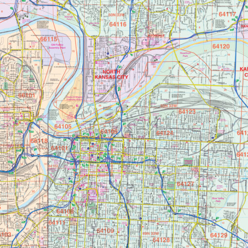 Kansas City, MO-KS Wall Map by Kappa - Image 2