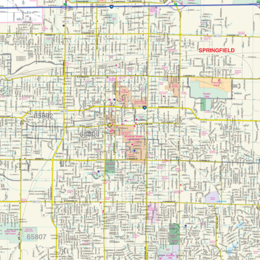 Springfield, MO Wall Map by Kappa - Image 2