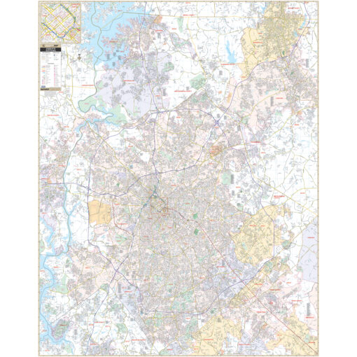 Charlotte, NC Wall Map by Kappa