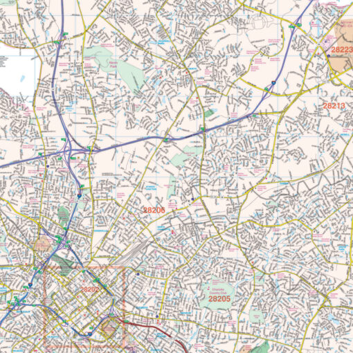 Charlotte, NC Wall Map by Kappa - Image 2