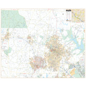 Orange & Durham Counties, NC Wall Map by Kappa