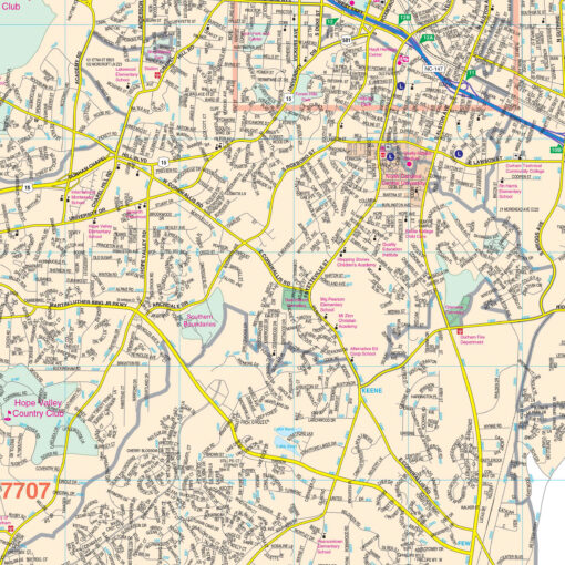 Orange & Durham Counties, NC Wall Map by Kappa - Image 2