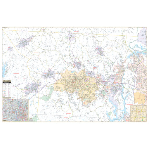 Gaston County, NC Wall Map by Kappa