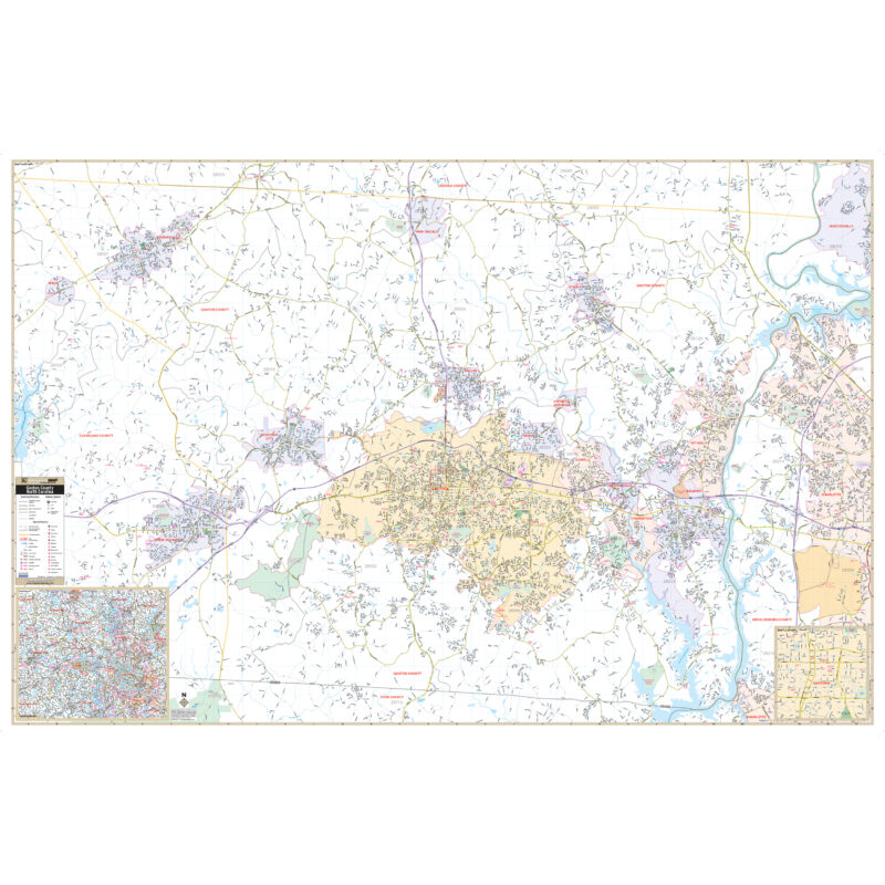 Gaston County, NC Wall Map by Kappa The Map Shop