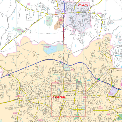 Gaston County, NC Wall Map by Kappa - Image 2