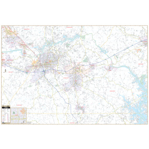 Hickory, NC Wall Map by Kappa