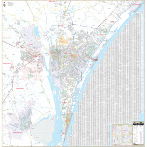 Wilmington & New Hanover County, NC Wall Map by Kappa