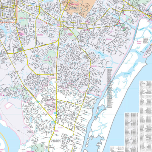 Wilmington & New Hanover County, NC Wall Map by Kappa - Image 2