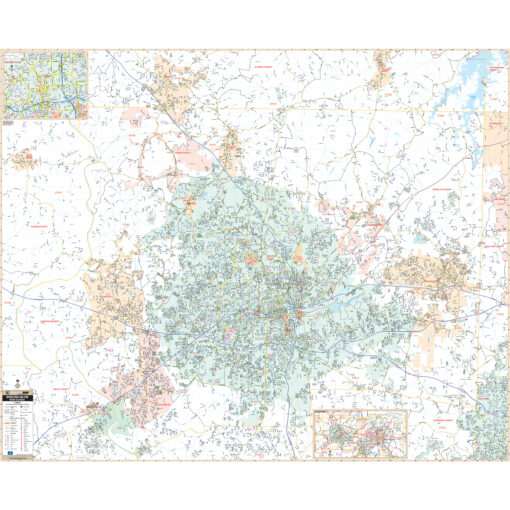 Winston-Salem & Forsyth County, NC Wall Map by Kappa