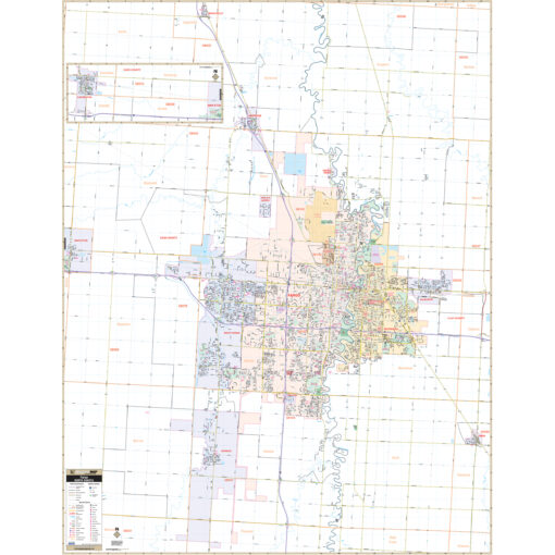 Fargo, ND & Moorhead, MN Wall Map by Kappa