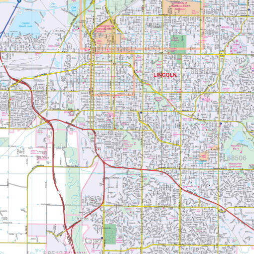 Lincoln, NE Wall Map by Kappa - Image 2