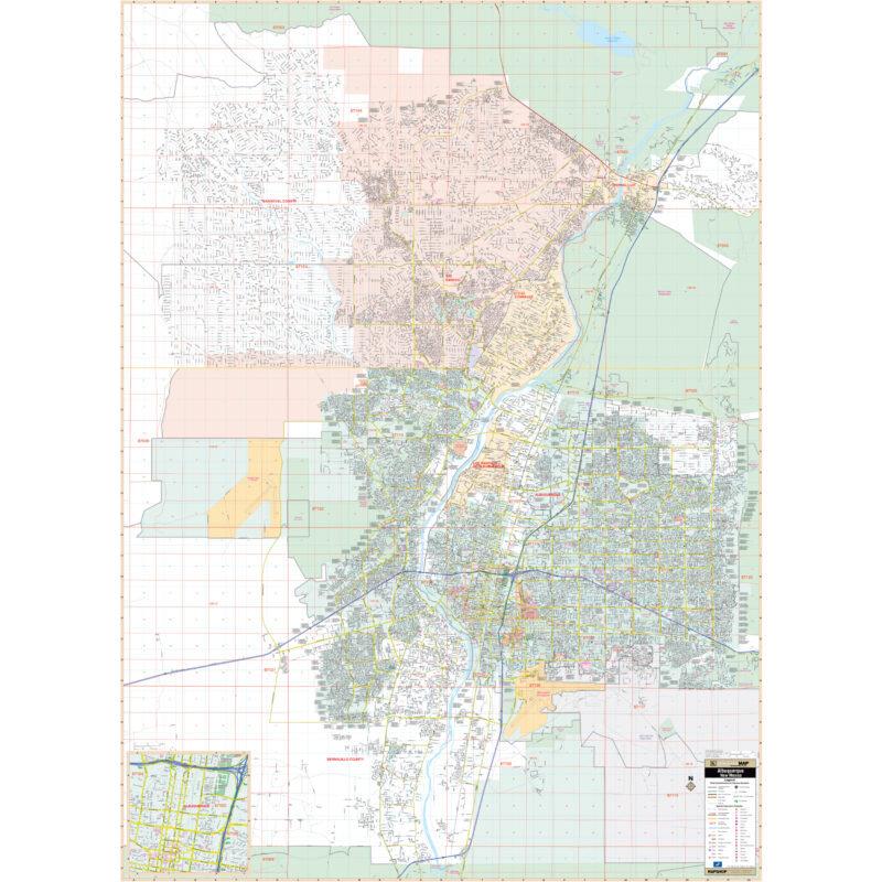 Albuquerque, NM Wall Map by Kappa - The Map Shop