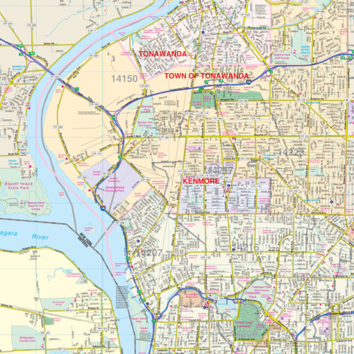 Buffalo & Erie County, NY Wall Map by Kappa - Image 2