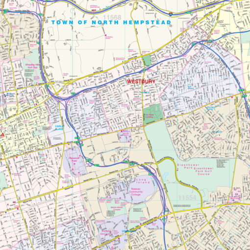 Nassau County, NY Wall Map by Kappa - Image 2