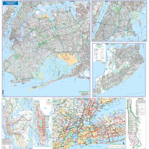 New York City, NY 5 Boroughs Wall Map by Kappa