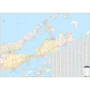 Eastern Suffolk County, NY Wall Map by Kappa