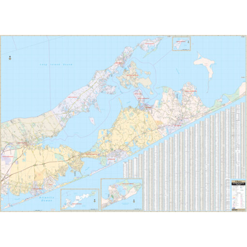 Eastern Suffolk County, NY Wall Map by Kappa