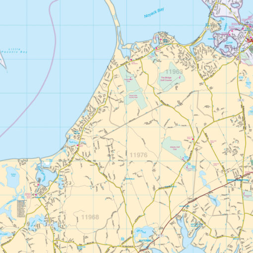 Eastern Suffolk County, NY Wall Map by Kappa - Image 2