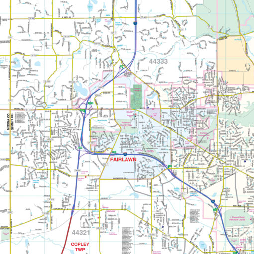 Akron & Summit County, OH Wall Map by Kappa - Image 2