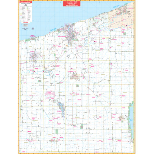 Ashtabula, OH Wall Map by Kappa