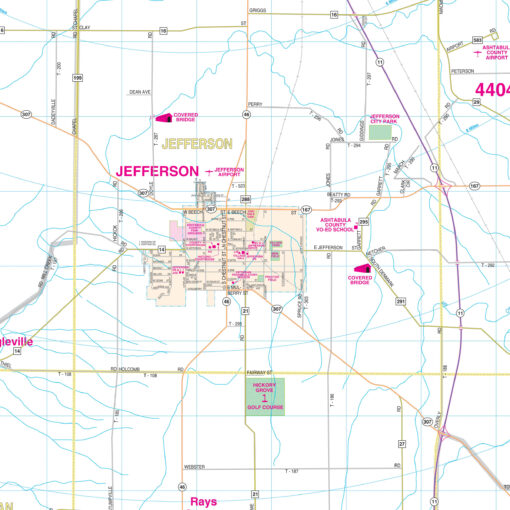 Ashtabula, OH Wall Map by Kappa - Image 2