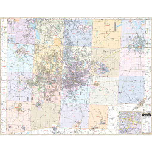 Canton & Stark County, Ohio Wall Map by Kappa