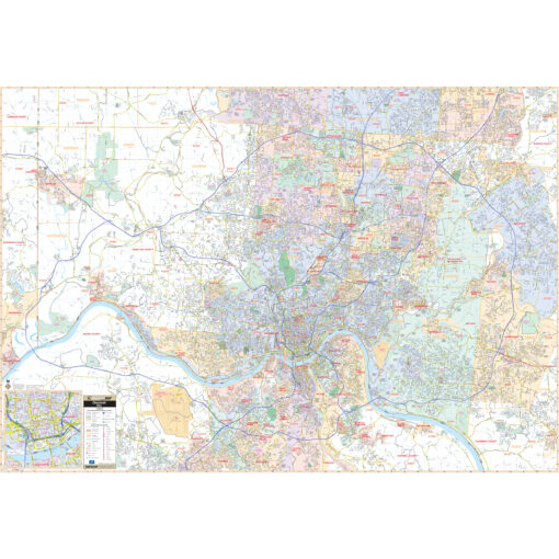 Cincinnati, OH Wall Map by Kappa